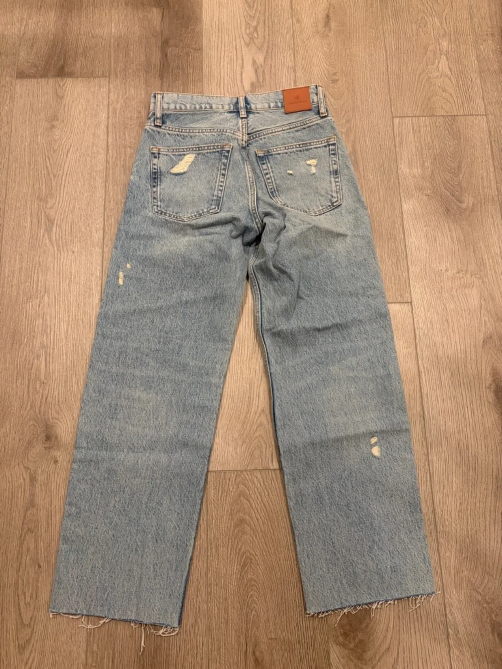 Anine Bing Gavin Straight Leg Jeans with Distressed Detail - Picture 9 of 12